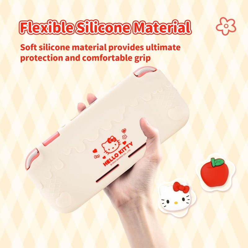 Kuitmor Switch Lite Protective Case,Soft Silicone Protective Cover Case,Anti-Scratch Protector for Switch Lite with 2 Thumb Grip Caps - HLK Off White | Soft Silicone, for Switch Lite, Off White - Image 3